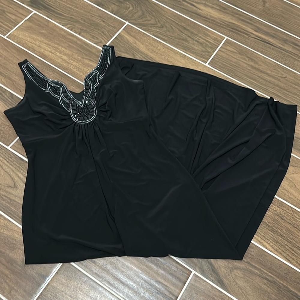 Black maxi with beaded neck/chest detail size M!
